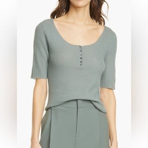 Vince rib scoop neck Henley cashmere, size L